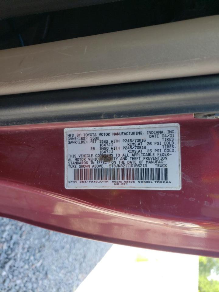 Photo 10 from auction – 2001 TOYOTA TUNDRA with VIN 5TBJN32111S196213