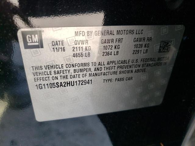 Photo 10 from auction – 2017 CHEVROLET IMPALA LT with VIN 1G1105SA2HU172941
