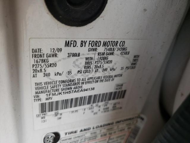 Photo 10 from auction – 2010 FORD EXPEDITION with VIN 1FMJK1H57AEA94138
