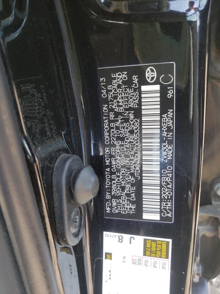 Zdjęcie 10 z aukcji – 2013 TOYOTA PRIUS z VIN JTDKN3DU7D0353382
