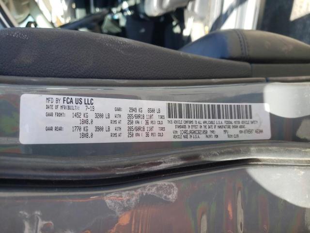 Photo 10 from auction – 2019 DODGE DURANGO SX with VIN 1C4RDJAG0KC821050