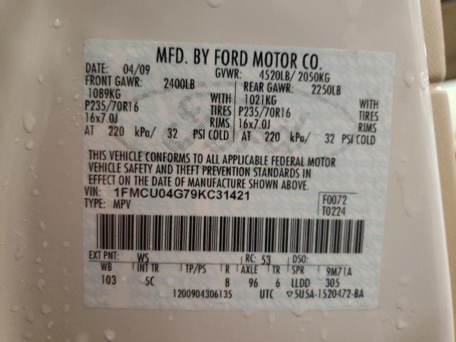 Photo 10 from auction – 2009 FORD ESCAPE LIM with VIN 1FMCU04G79KC31421