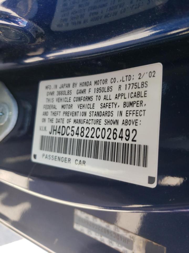 Photo 10 from auction – 2002 ACURA RSX with VIN JH4DC54822C026492