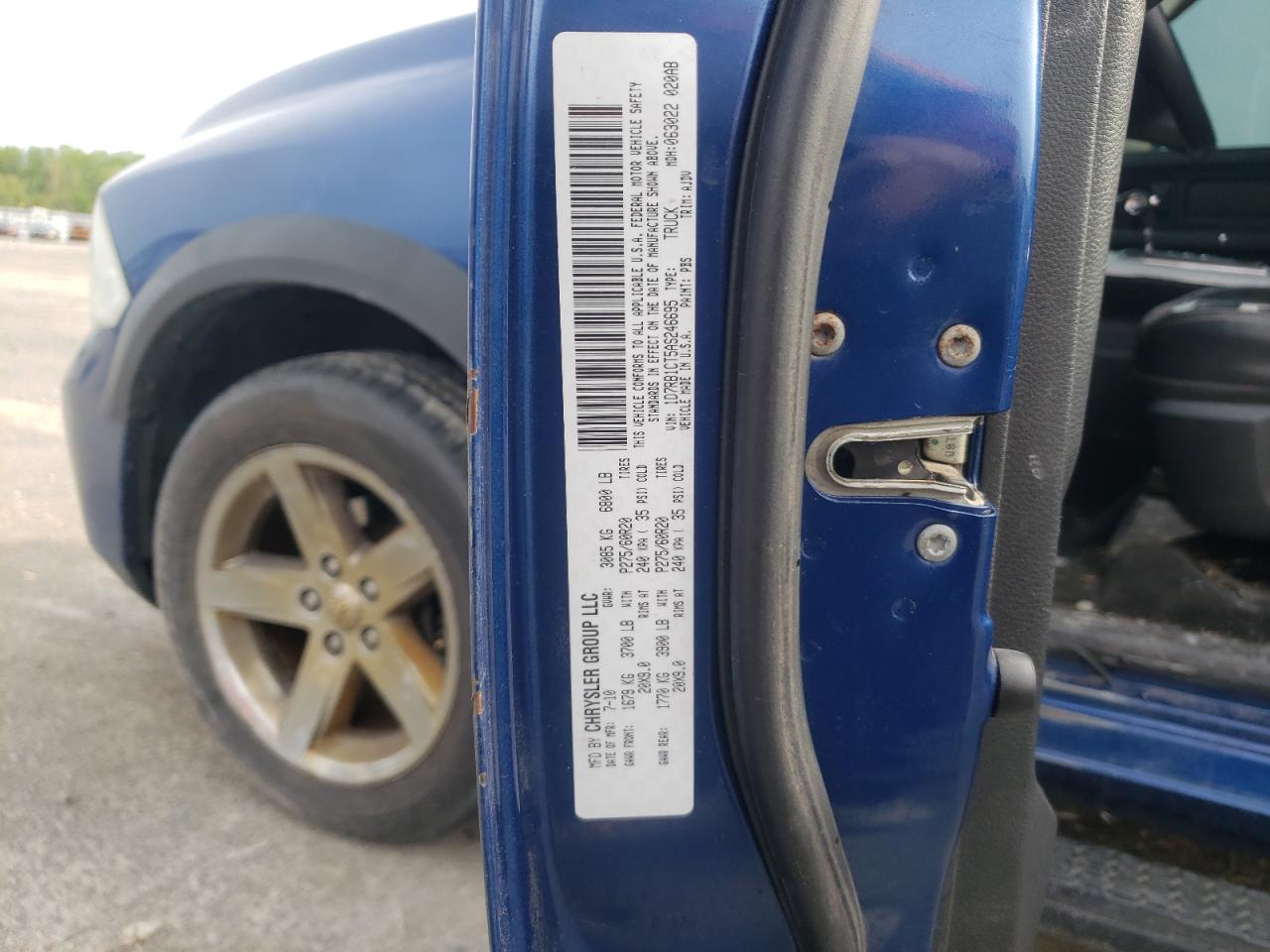 Photo 10 from auction – 2010 DODGE RAM 1500 with VIN 1D7RB1CT5AS246695
