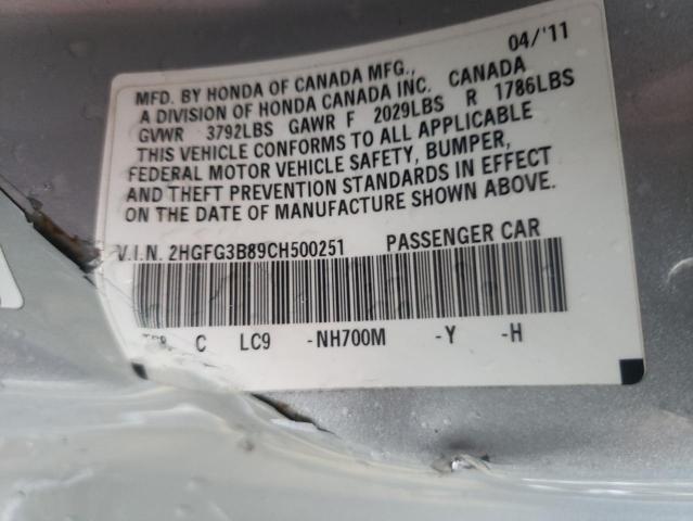 Photo 10 from auction – 2012 HONDA CIVIC EX with VIN 2HGFG3B89CH500251