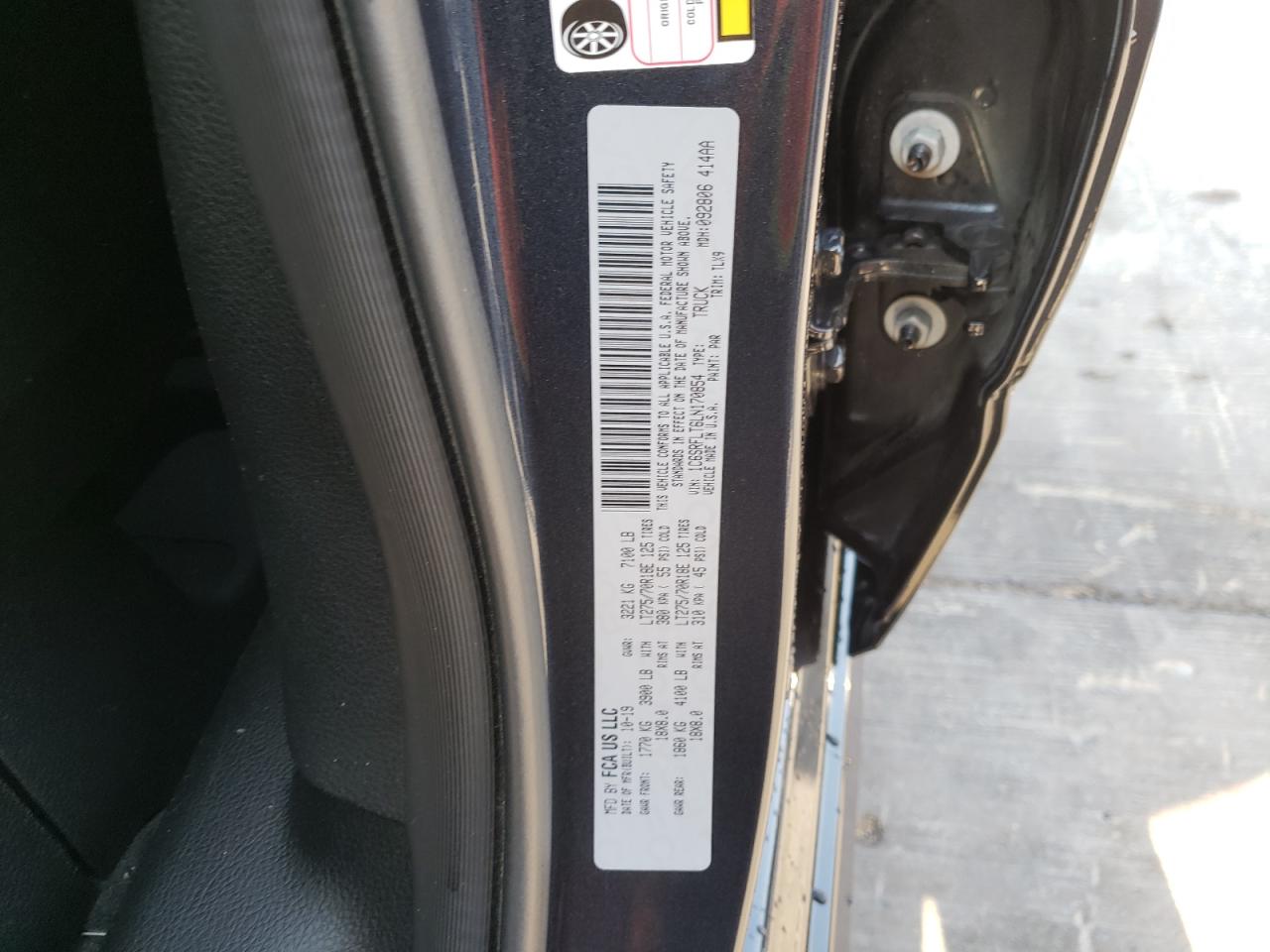 Photo 10 from auction – 2020 RAM 1500 REBEL with VIN 1C6SRFLT6LN170854