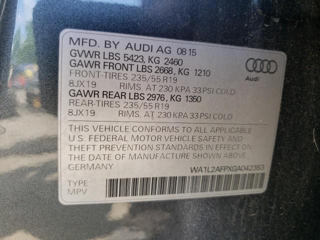 Photo 10 from auction – 2016 AUDI Q5 PREMIUM with VIN WA1L2AFPXGA042353