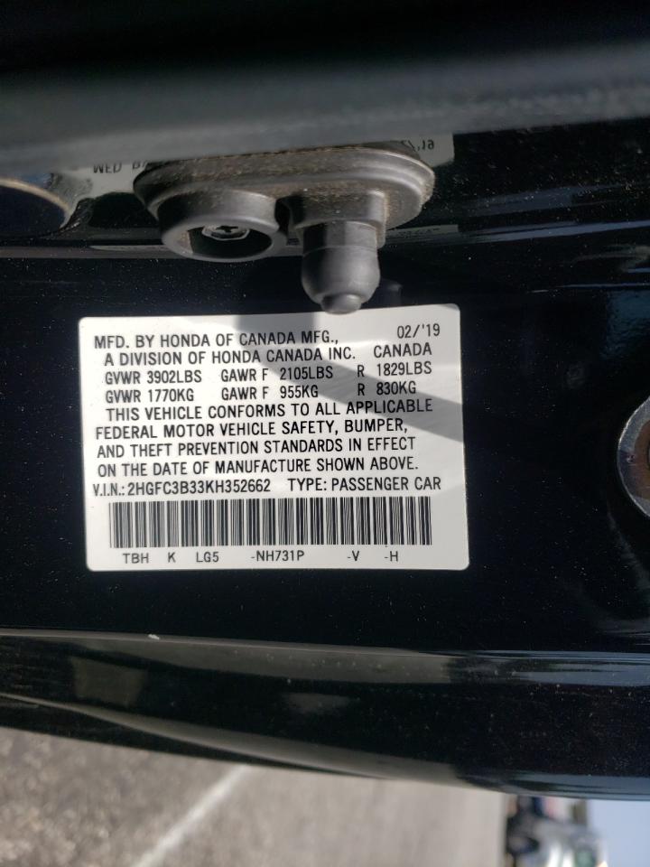 Photo 10 from auction – 2019 HONDA CIVIC EX with VIN 2HGFC3B33KH352662