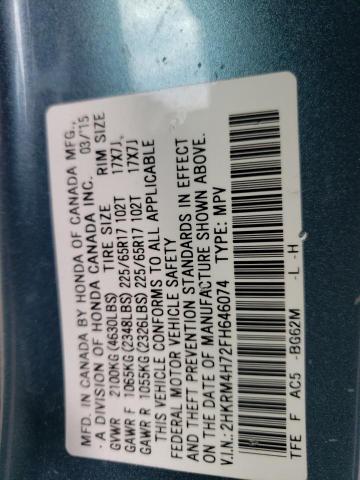 Photo 10 from auction – 2015 HONDA CR-V EXL with VIN 2HKRM4H72FH646074