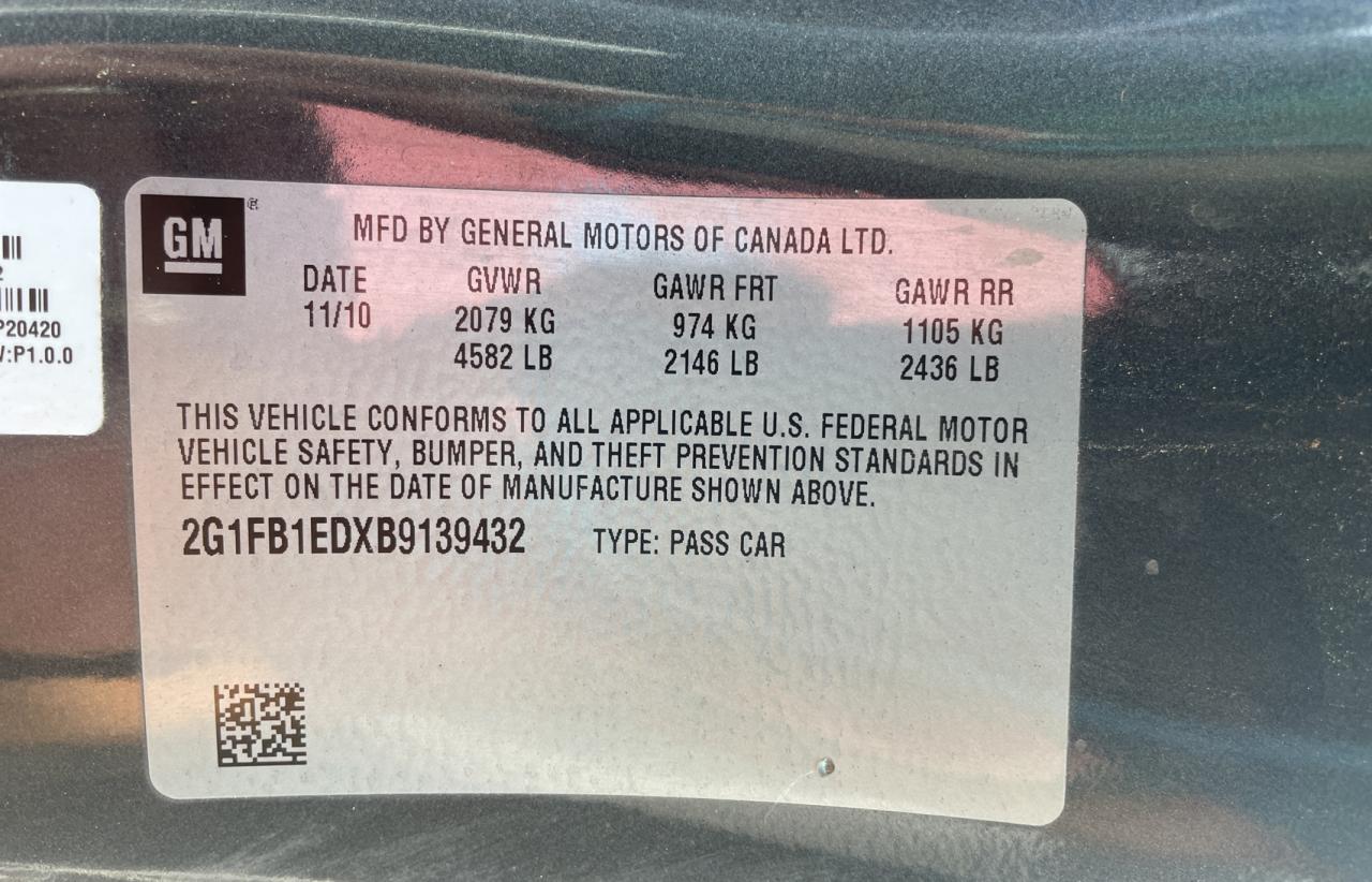 Photo 10 from auction – 2011 CHEVROLET CAMARO LT with VIN 2G1FB1EDXB9139432