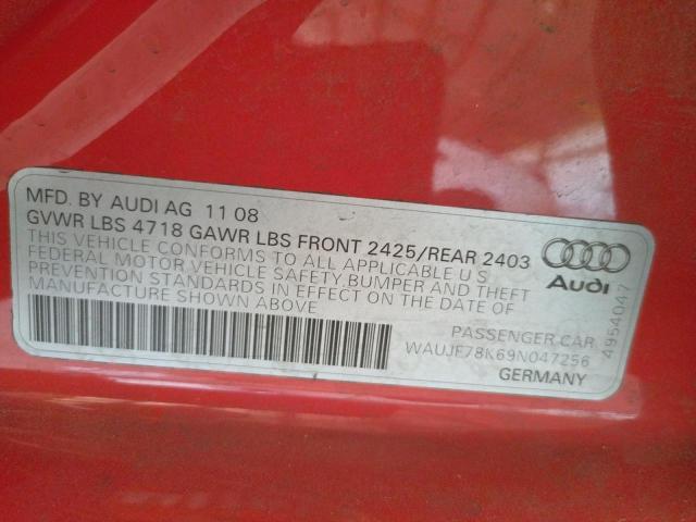 Photo 10 from auction – 2009 AUDI A4 PREMIUM with VIN WAUJF78K69N047256