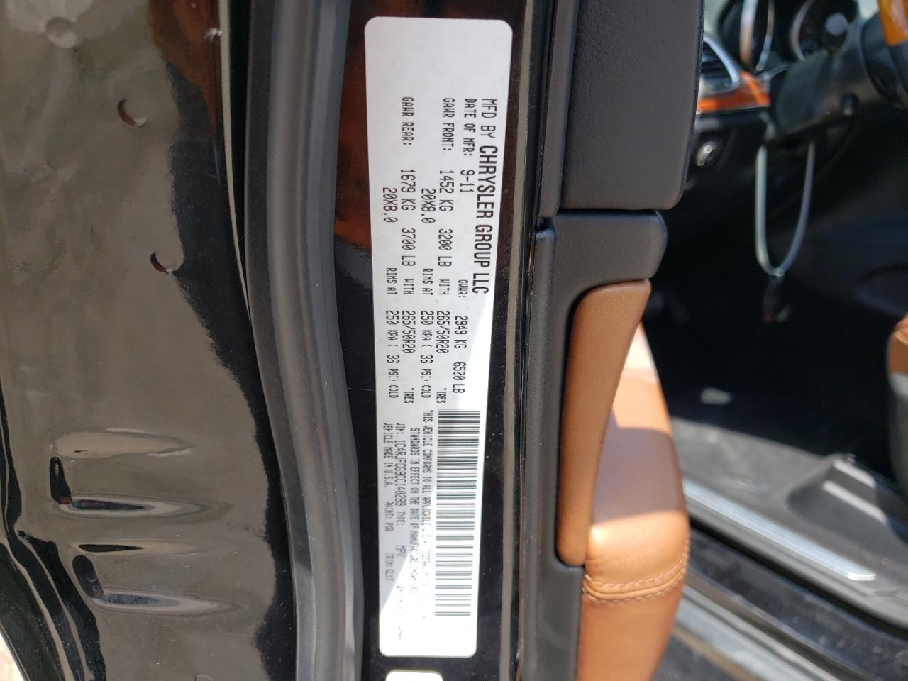Photo 10 from auction – 2012 JEEP GRAND CHER with VIN 1C4RJFCG9CC140289