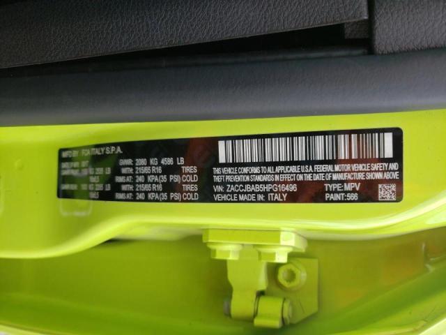 Photo 10 from auction – 2017 JEEP RENEGADE S with VIN ZACCJBAB5HPG16496