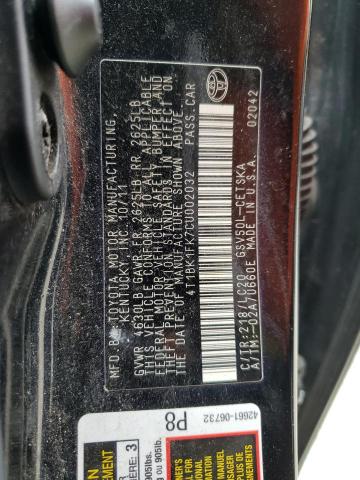 Photo 10 from auction – 2012 TOYOTA CAMRY SE with VIN 4T1BK1FK7CU002032