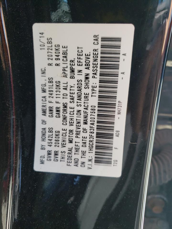 Photo 10 from auction – 2015 HONDA ACCORD EXL with VIN 1HGCR3F83FA007580