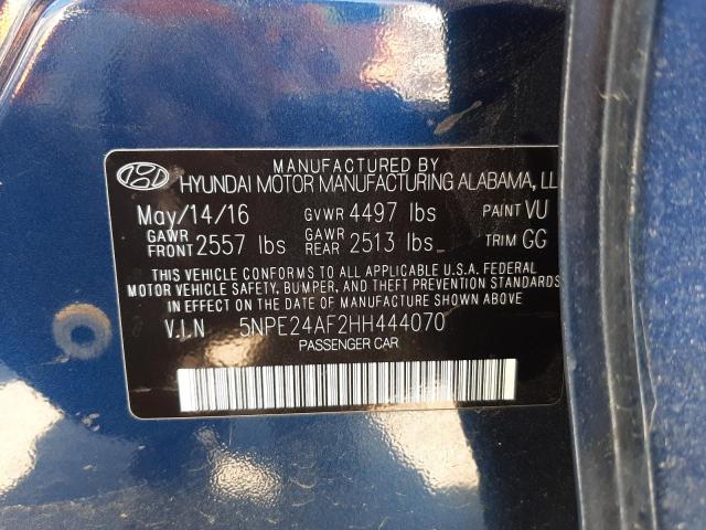 Photo 10 from auction – 2017 HYUNDAI SONATA SE with VIN 5NPE24AF2HH444070
