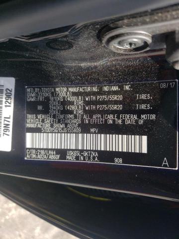 Photo 10 from auction – 2018 TOYOTA SEQUOIA PL with VIN 5TDDY5G15JS155809