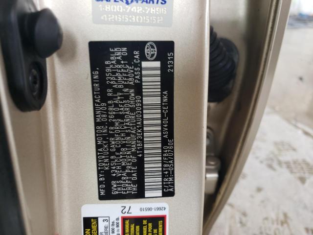 Photo 10 from auction – 2010 TOYOTA CAMRY BASE with VIN 4T1BF3EK1AU030990