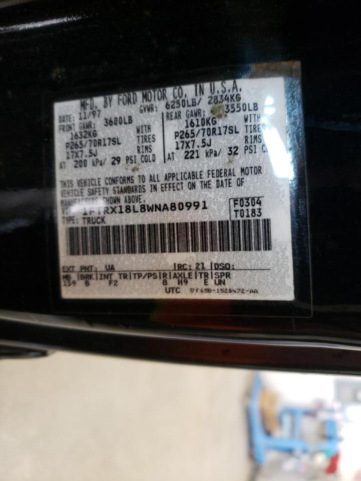 Photo 10 from auction – 1998 FORD F150 with VIN 1FTRX18L8WNA80991