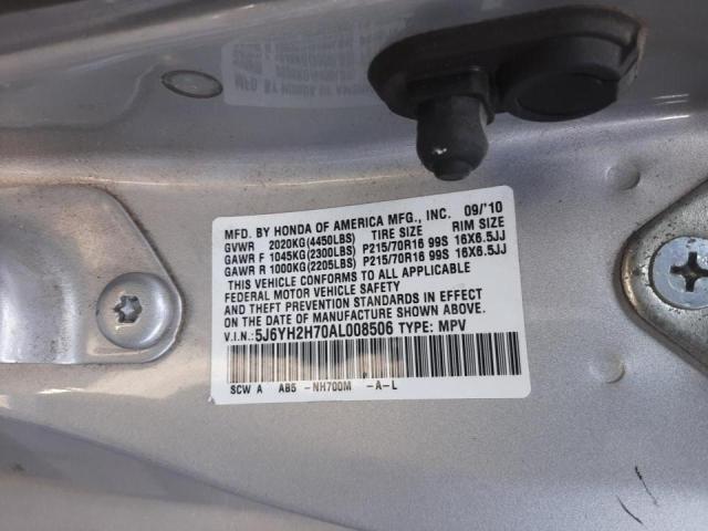 Photo 10 from auction – 2010 HONDA ELEMENT EX with VIN 5J6YH2H70AL008506
