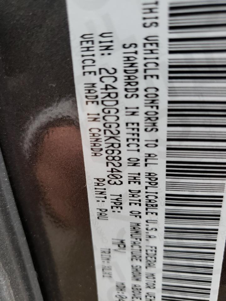Photo 11 from auction – 2019 DODGE GRAND CARA with VIN 2C4RDGCG2KR682403