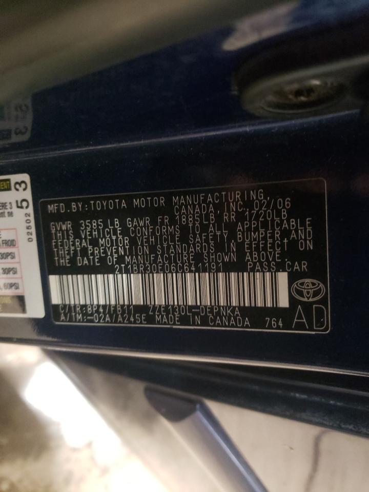 Photo 10 from auction – 2006 TOYOTA COROLLA CE with VIN 2T1BR30E06C641191
