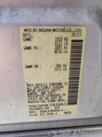 Photo 10 from auction – 2013 NISSAN ALTIMA 2.5 with VIN 1N4AL3AP5DC285863