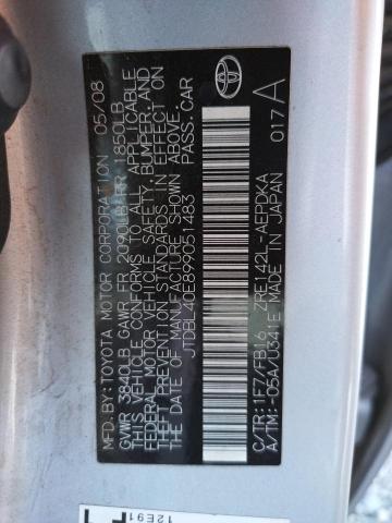 Photo 10 from auction – 2009 TOYOTA COROLLA BA with VIN JTDBL40E899051483