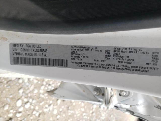 Photo 10 from auction – 2020 RAM 1500 BIG H with VIN 1C6SRFFTXLN370843