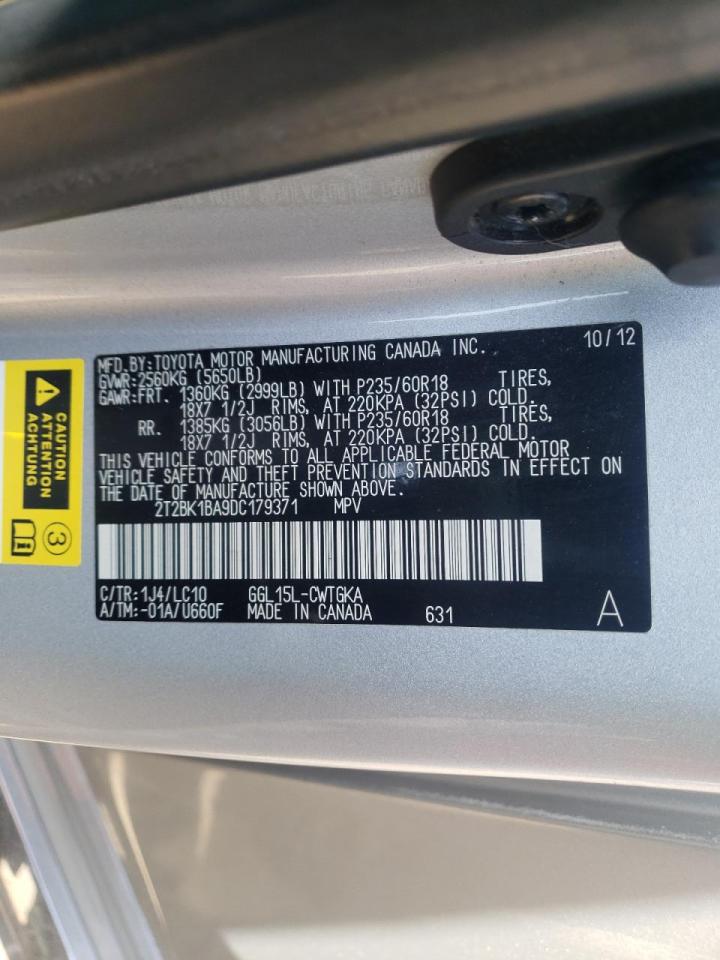 Photo 10 from auction – 2013 LEXUS RX 350 BAS with VIN 2T2BK1BA9DC179371