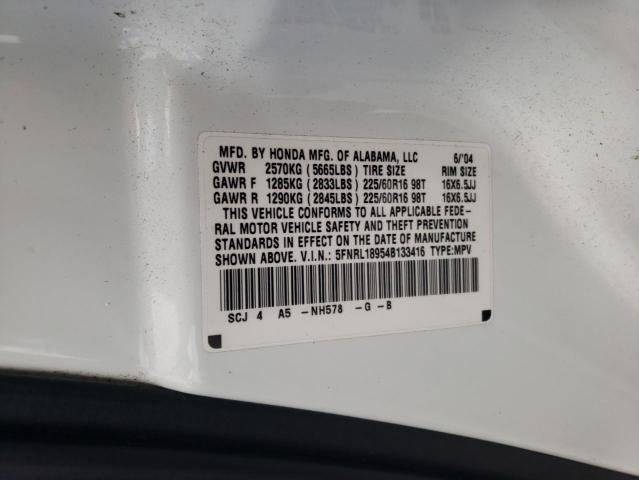 Photo 10 from auction – 2004 HONDA ODYSSEY EX with VIN 5FNRL18954B133416
