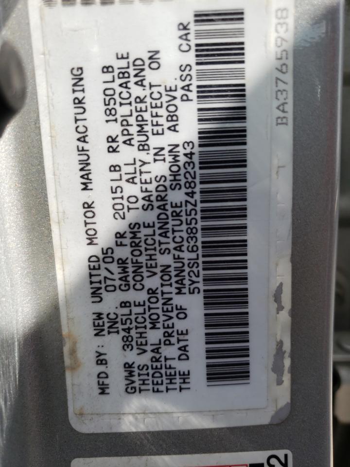 Photo 10 from auction – 2005 PONTIAC VIBE with VIN 5Y2SL63855Z482343