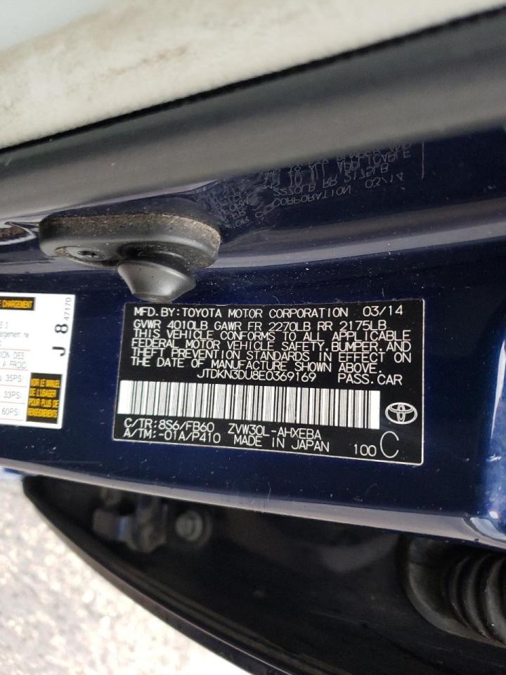 Photo 10 from auction – 2014 TOYOTA PRIUS with VIN JTDKN3DU8E0369169