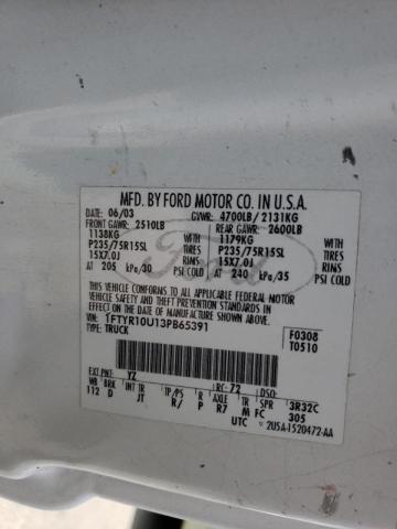 Photo 10 from auction – 2003 FORD RANGER with VIN 1FTYR10U13PB65391