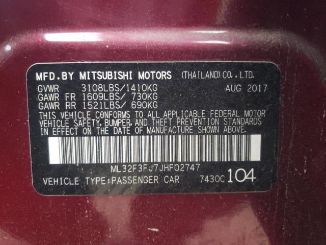 Photo 10 from auction – 2018 MITSUBISHI MIRAGE G4 with VIN ML32F3FJ7JHF02747