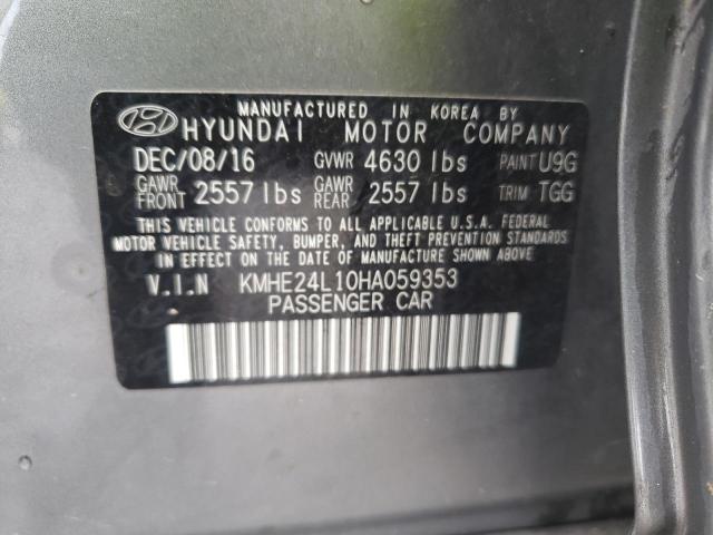 Photo 10 from auction – 2017 HYUNDAI SONATA HYB with VIN KMHE24L10HA059353