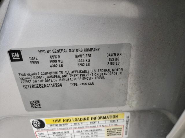 Photo 10 from auction – 2010 CHEVROLET MALIBU LS with VIN 1G1ZB5EB2A4116294