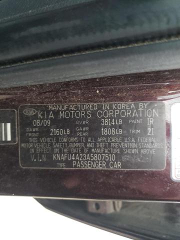 Photo 10 from auction – 2010 KIA FORTE EX with VIN KNAFU4A23A5807510