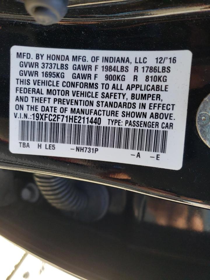 Photo 10 from auction – 2017 HONDA CIVIC EX with VIN 19XFC2F71HE211440
