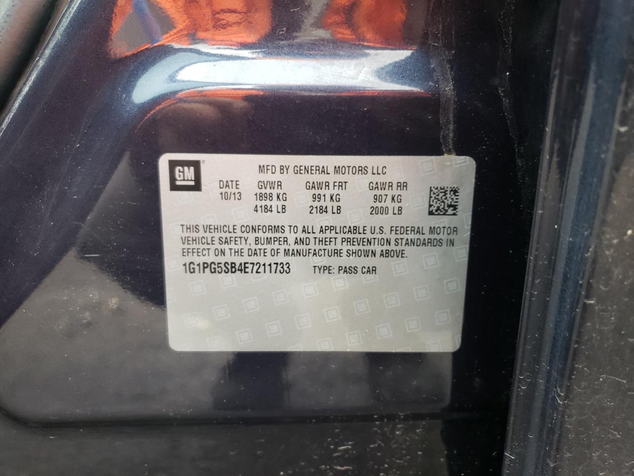 Photo 10 from auction – 2014 CHEVROLET CRUZE LTZ with VIN 1G1PG5SB4E7211733