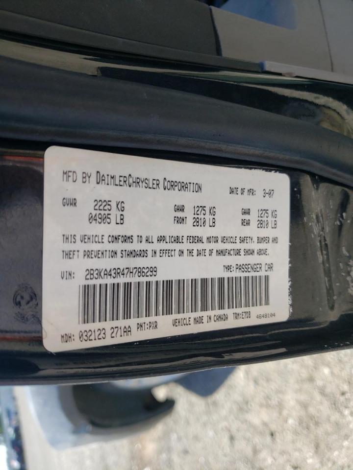 Photo 10 from auction – 2007 DODGE CHARGER SE with VIN 2B3KA43R47H786299