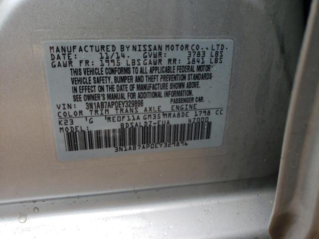 Photo 10 from auction – 2014 NISSAN SENTRA S with VIN 3N1AB7AP0EY329896