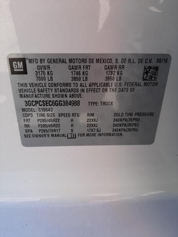 Photo 10 from auction – 2016 CHEVROLET SILVERADO with VIN 3GCPCSEC6GG384988