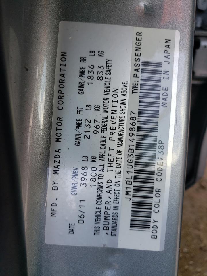 Photo 10 from auction – 2011 MAZDA 3 I with VIN JM1BL1UG3B1498687
