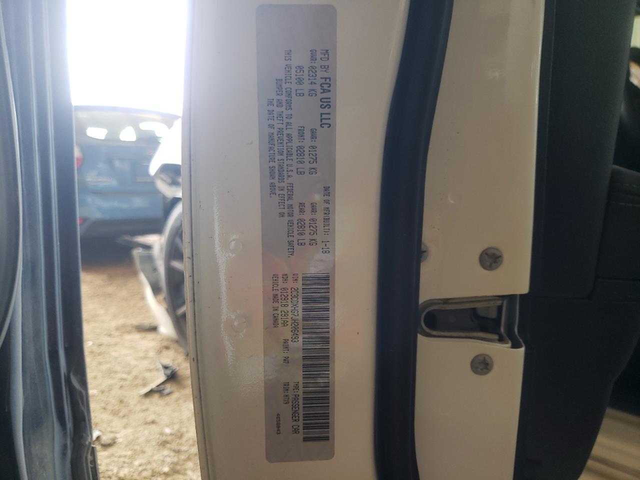 Photo 10 from auction – 2018 DODGE CHARGER SX with VIN 2C3CDXHG7JH206493