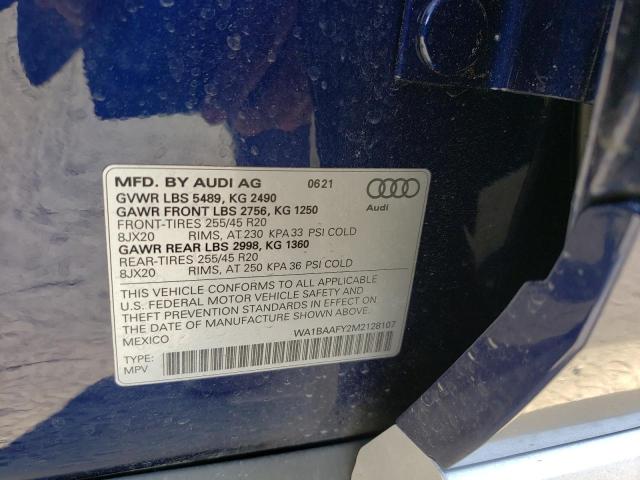 Photo 10 from auction – 2021 AUDI Q5 PREMIUM with VIN WA1BAAFY2M2128107