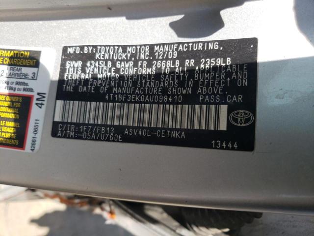 Photo 10 from auction – 2010 TOYOTA CAMRY with VIN 4T1BF3EK0AU098410