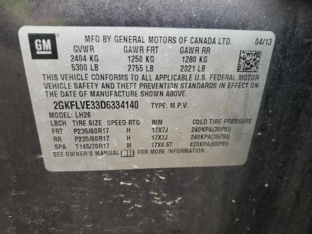 Photo 10 from auction – 2013 GMC TERRAIN SL with VIN 2GKFLVE33D6334140