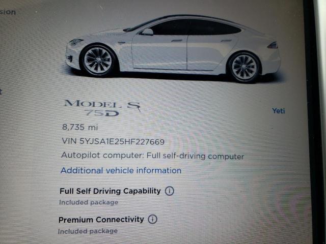 Photo 8 from auction – 2017 TESLA MODEL S with VIN 5YJSA1E25HF227669