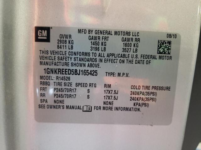 Photo 10 from auction – 2011 CHEVROLET TRAVERSE L with VIN 1GNKREED5BJ165425